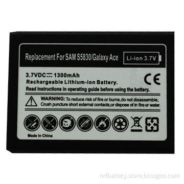 3.7V/1300mAh rechargeable mobile phone battery for Samsung Galaxy Ace, S5830, S5830i